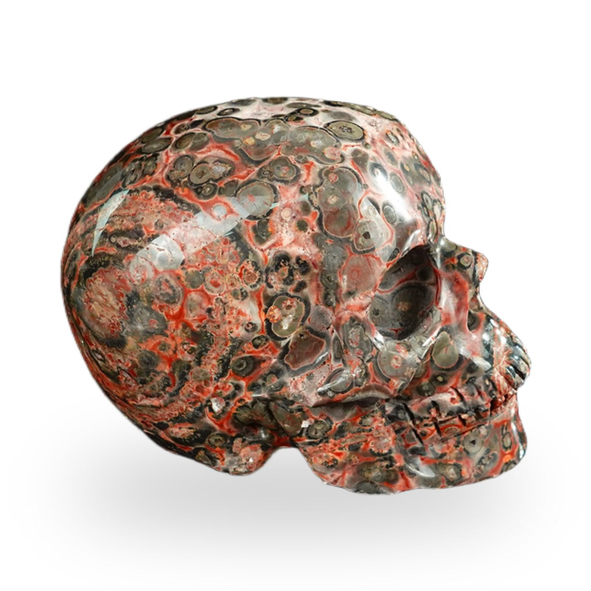 Red Leopard Skin Jasper crystal skull 2.2" SKH20LS01 view 3