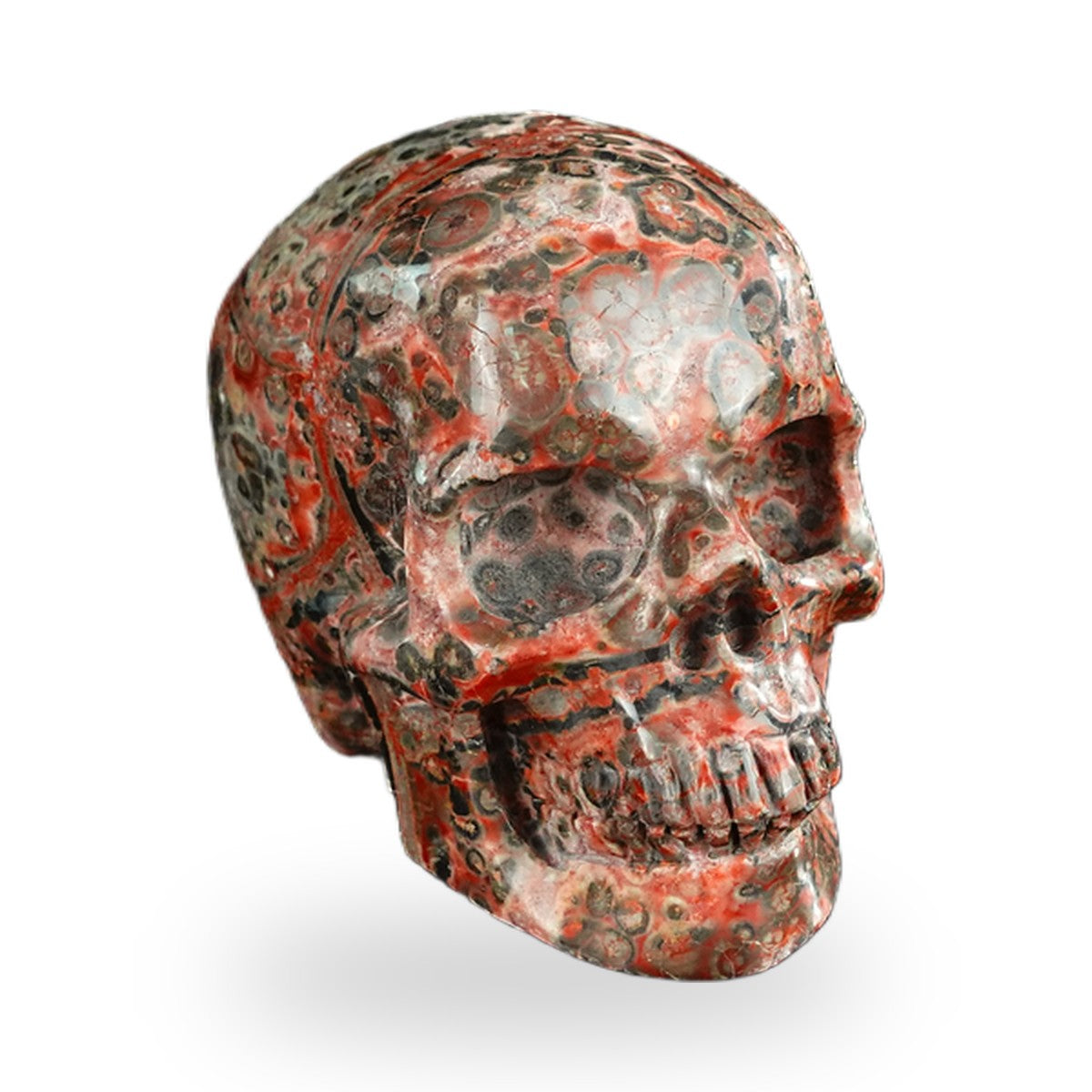 Red Leopard Skin Jasper crystal skull 2.2" SKH20LS02 photo 2