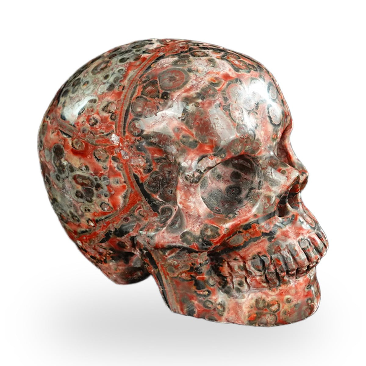 Red Leopard Skin Jasper crystal skull 2.2" SKH20LS02 photo 3