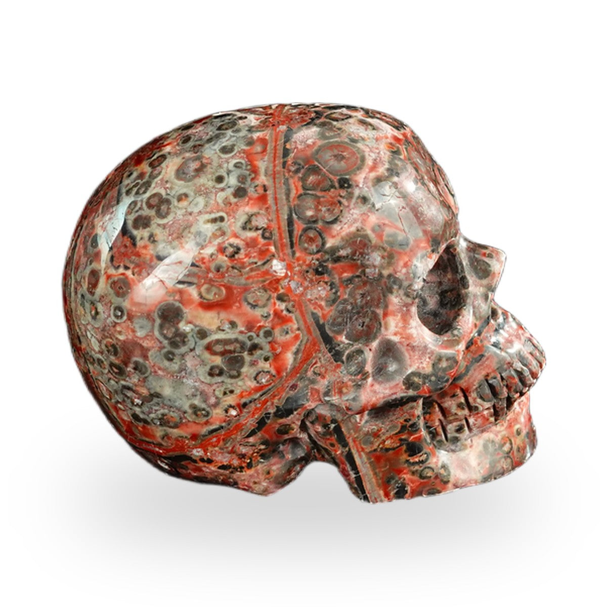 Red Leopard Skin Jasper crystal skull 2.2" SKH20LS02 photo 4