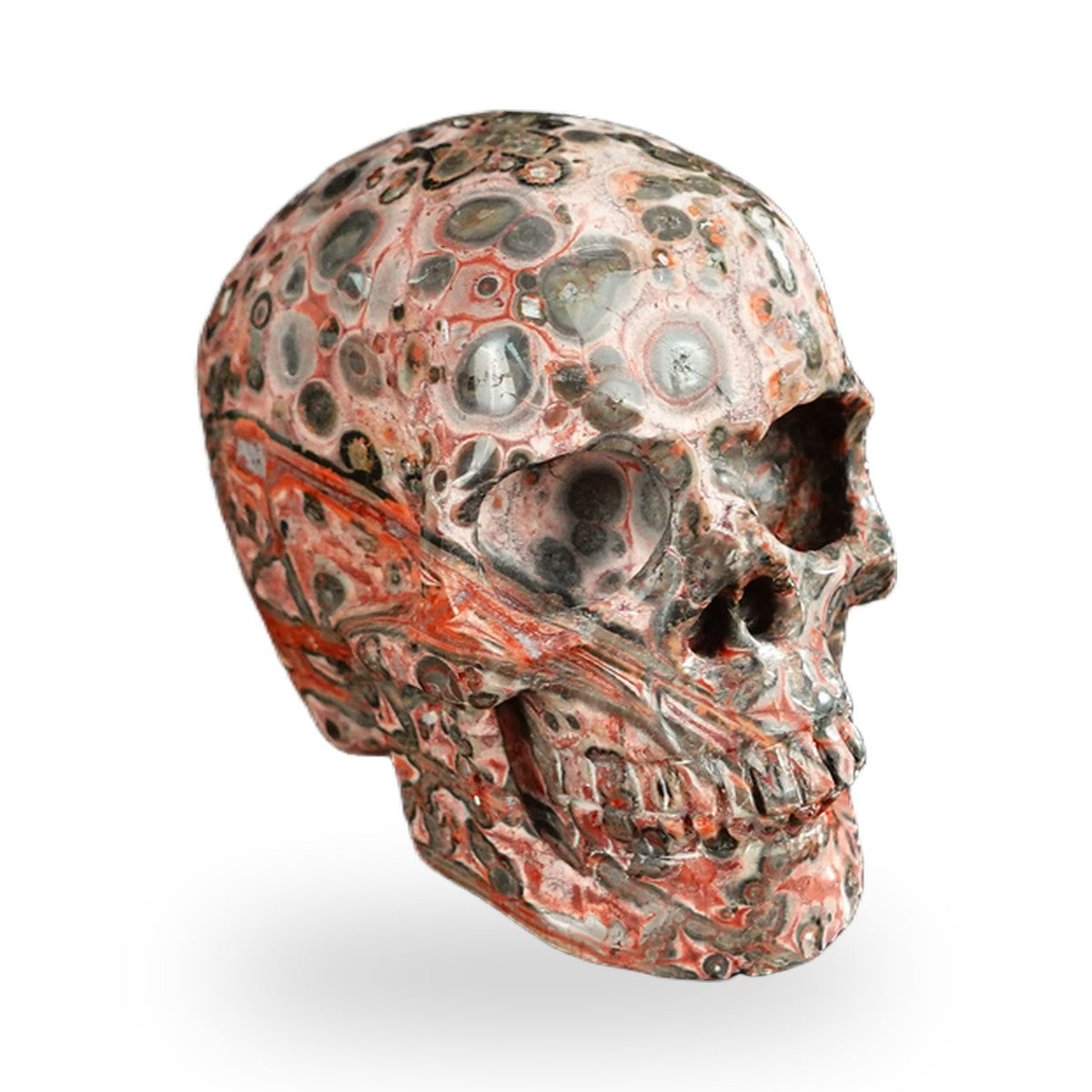 Red Leopard Skin Jasper crystal skull 2.2" SKH20LS04 photo 2