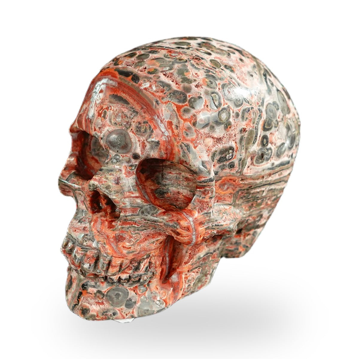Red Leopard Skin Jasper crystal skull 2.2" SKH20LS05 photo 6