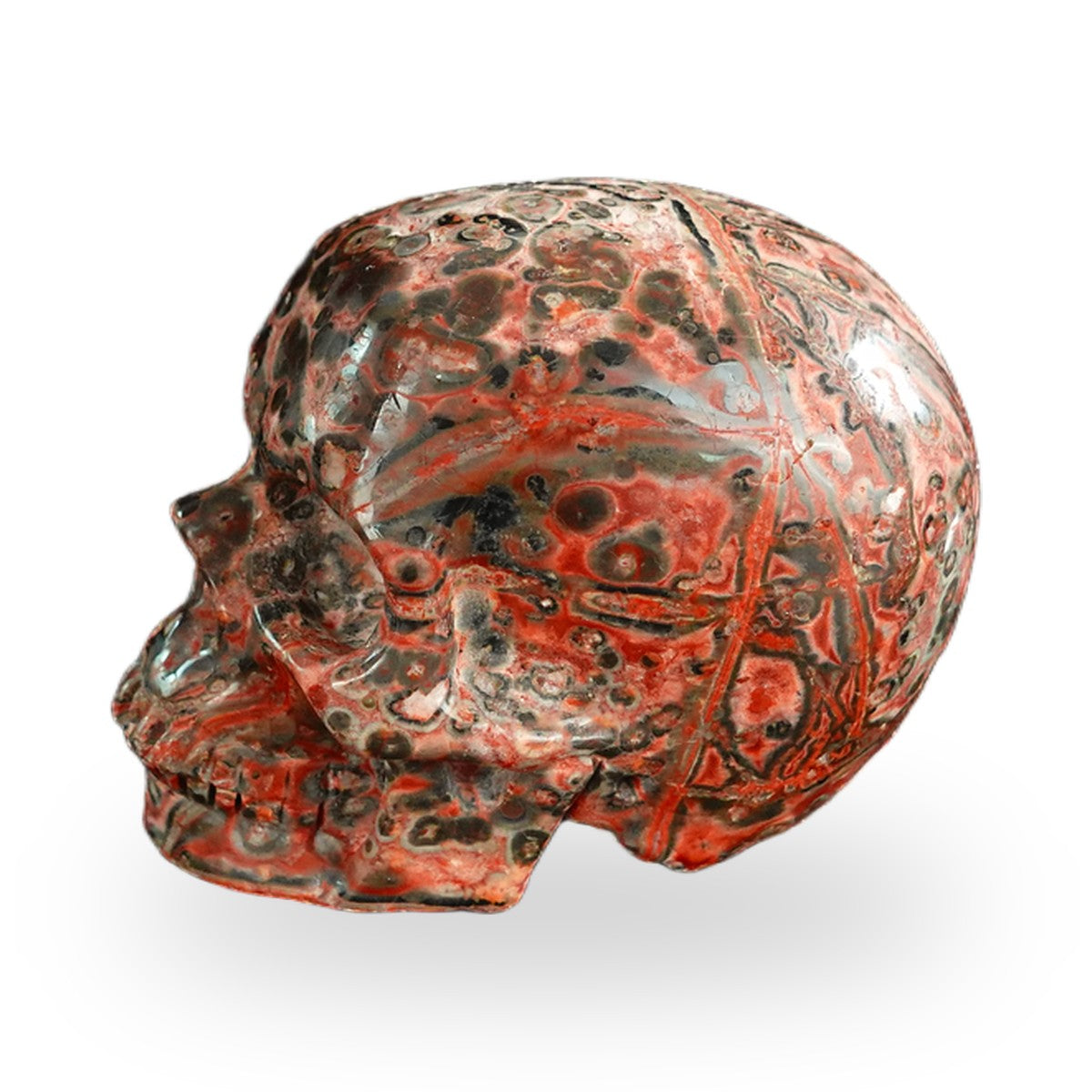 Red Leopard Skin Jasper crystal skull 2.2" SKH20LS10 photo 6