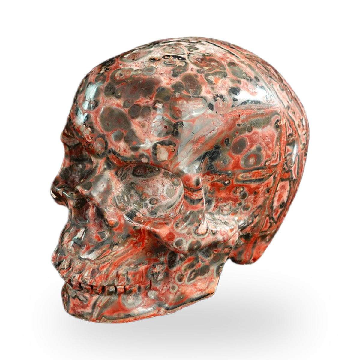 Red Leopard Skin Jasper crystal skull 2.2" SKH20LS10 photo 7