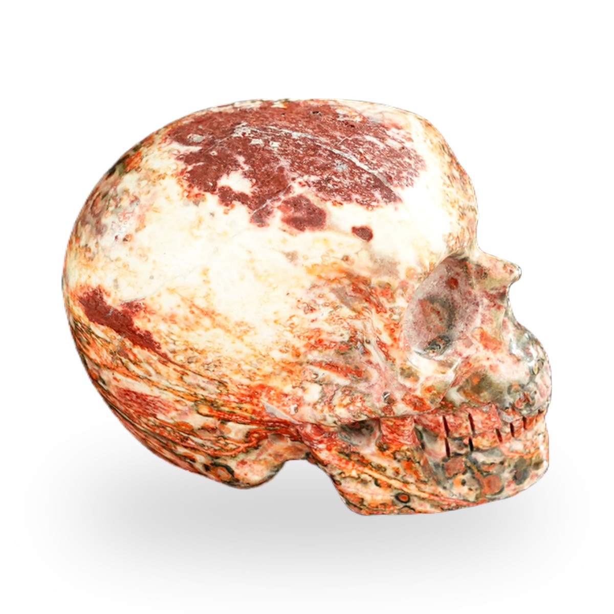 Red Leopard Skin Jasper crystal skull 2.2" SKH20LS11 photo 3