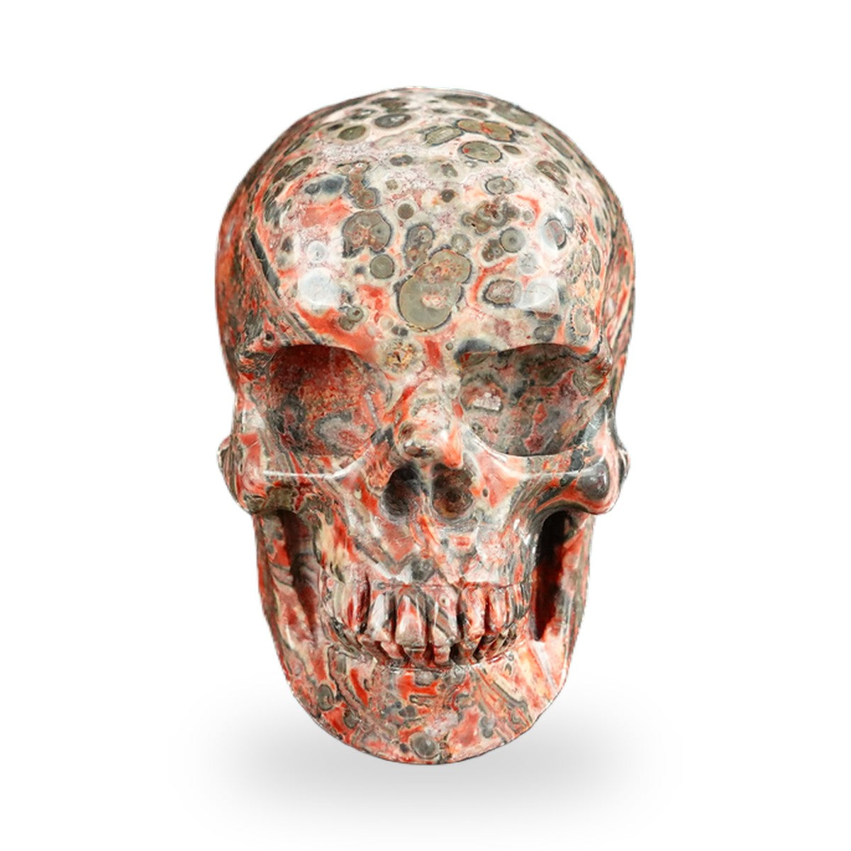 Red Leopard Skin Jasper crystal skull 2.2" SKH20LS14 photo 1