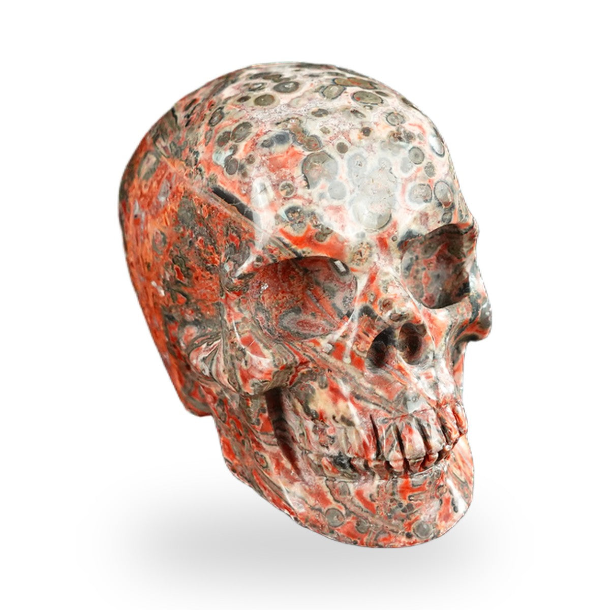 Red Leopard Skin Jasper crystal skull 2.2" SKH20LS14 photo 2