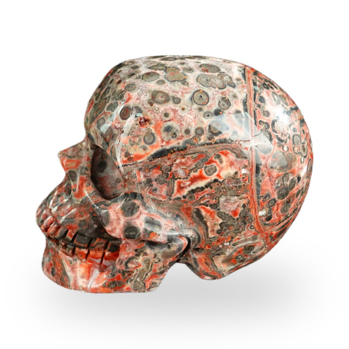 Red Leopard Skin Jasper crystal skull 2.2" SKH20LS14 photo 6