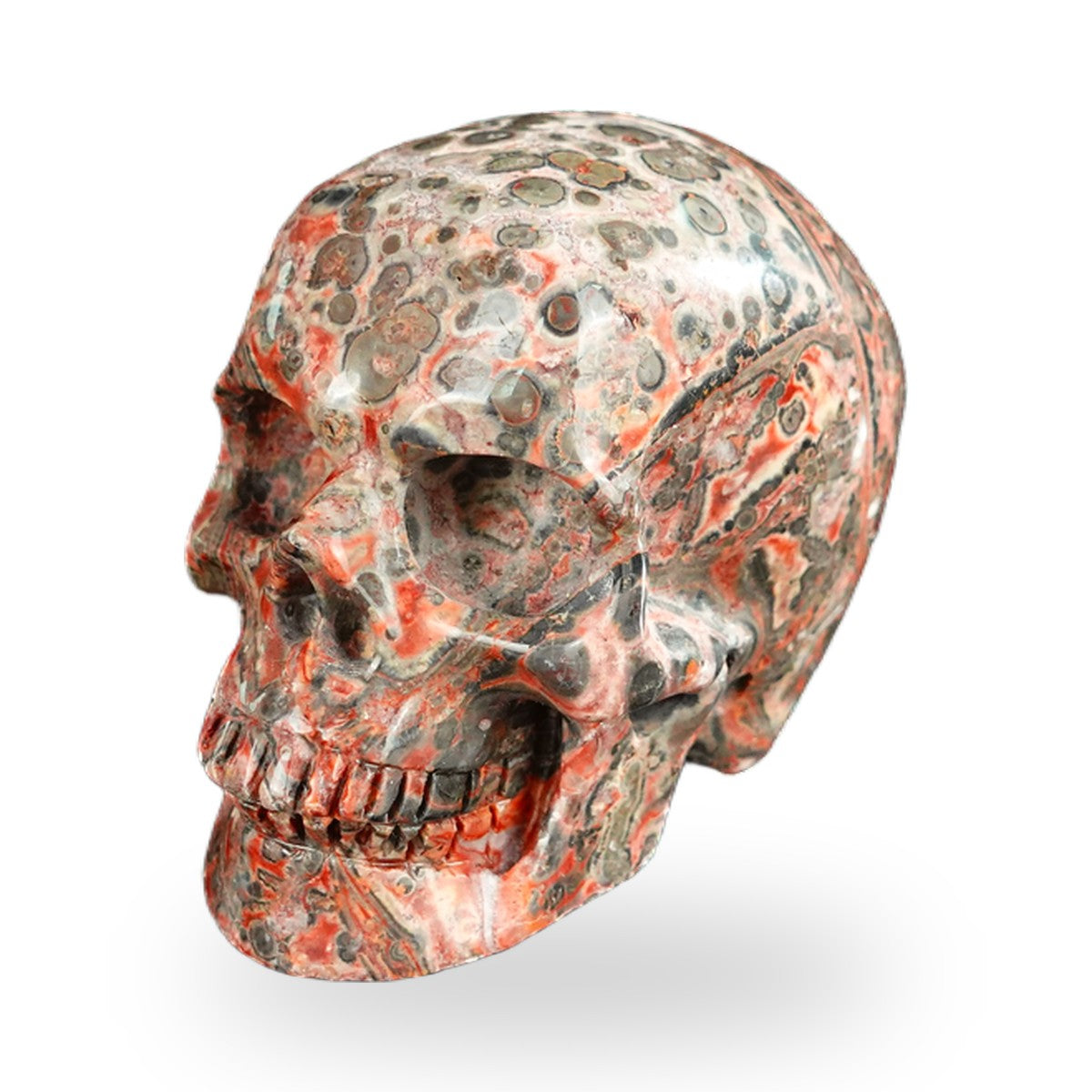 Red Leopard Skin Jasper crystal skull 2.2" SKH20LS14 photo 7