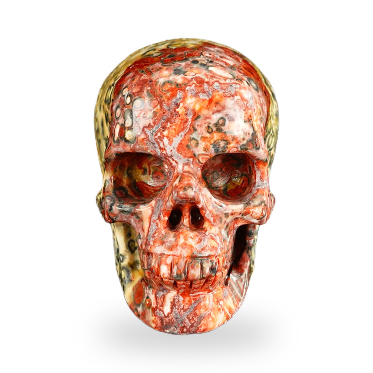 Red Leopard Skin Jasper crystal skull 2.2" SKH20LS15 photo 1