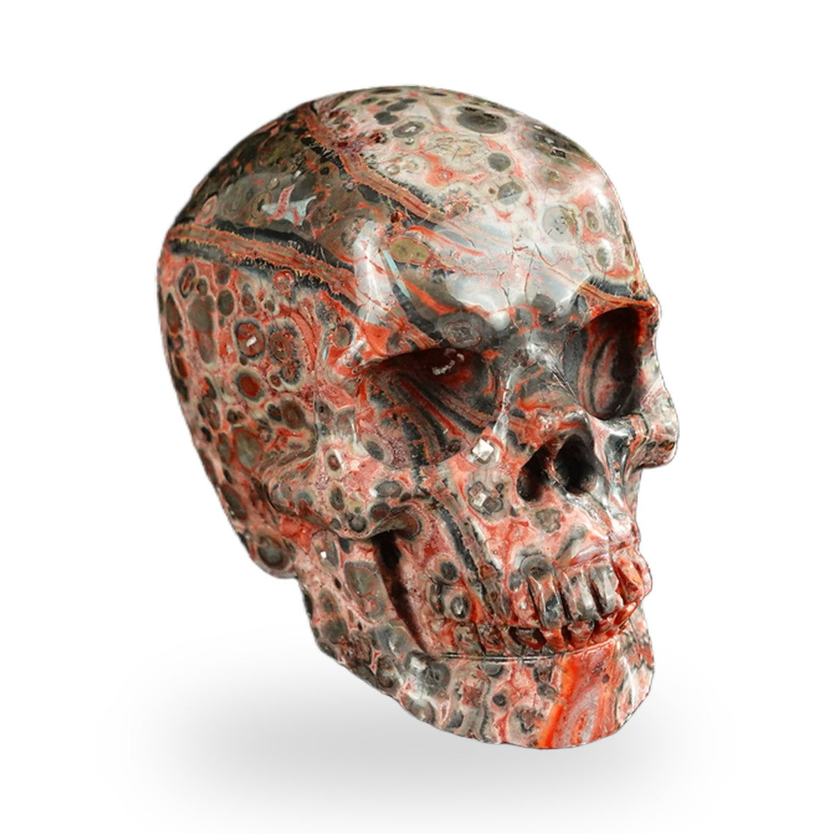 Red Leopard Skin Jasper crystal skull 2.2" SKH20LS19 photo 2