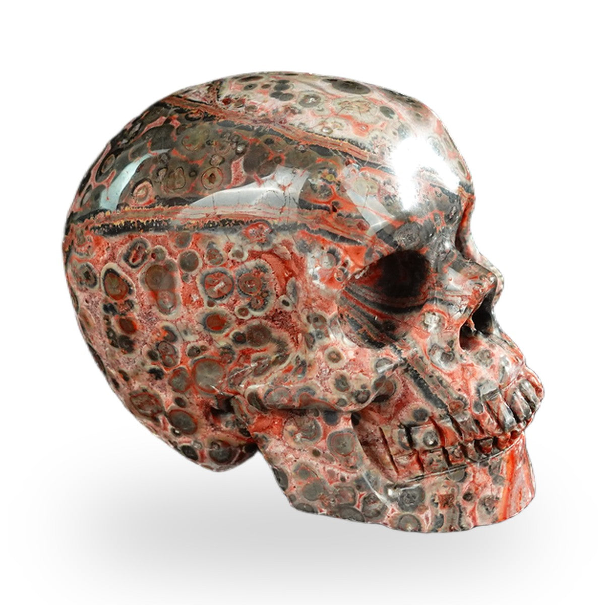 Red Leopard Skin Jasper crystal skull 2.2" SKH20LS19 photo 3