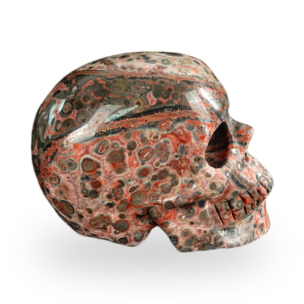 Red Leopard Skin Jasper crystal skull 2.2" SKH20LS19 photo 4