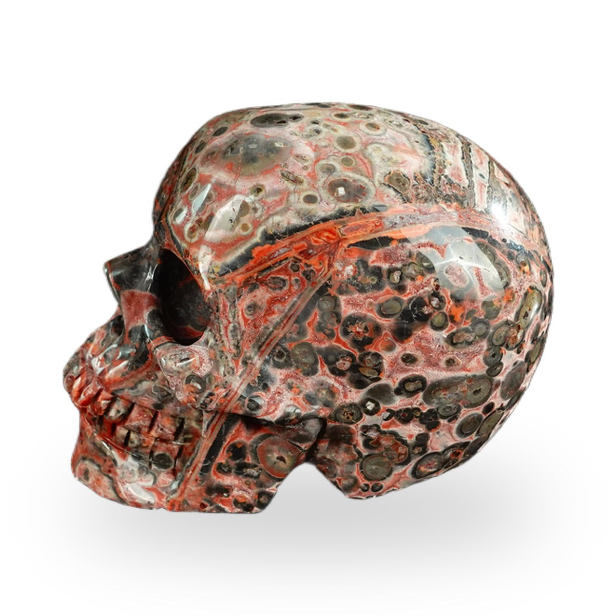 Red Leopard Skin Jasper crystal skull 2.2" SKH20LS19 photo 6