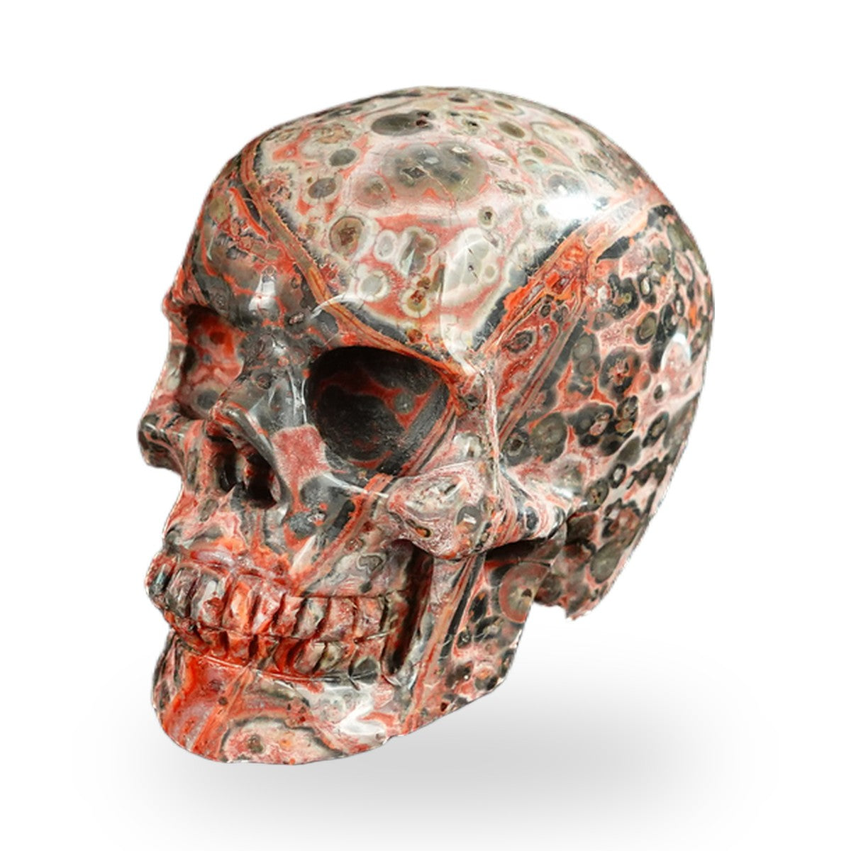 Red Leopard Skin Jasper crystal skull 2.2" SKH20LS19 photo 7