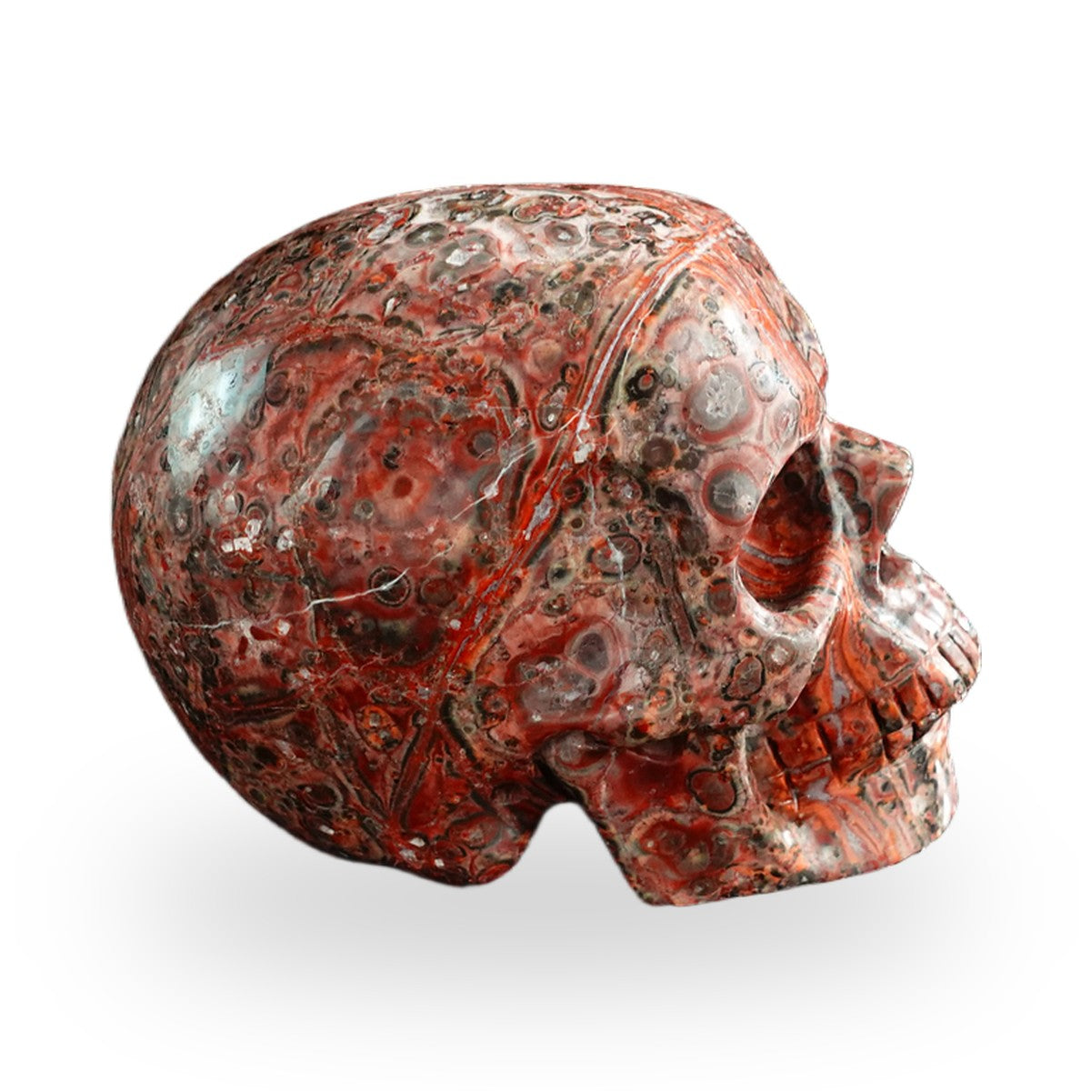 Red Leopard Skin Jasper crystal skull 3" SKH30LS01 view 5
