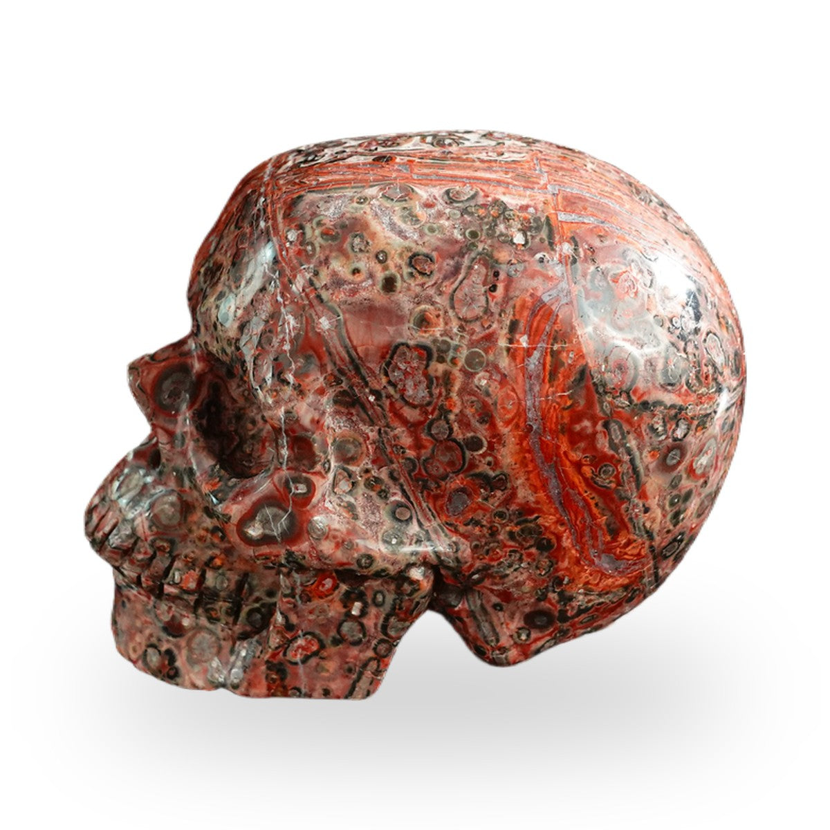 Red Leopard Skin Jasper crystal skull 3" SKH30LS01 view 6