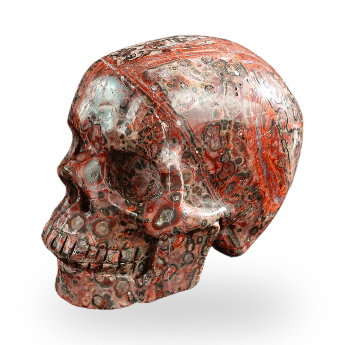 Red Leopard Skin Jasper crystal skull 3" SKH30LS01 view 7