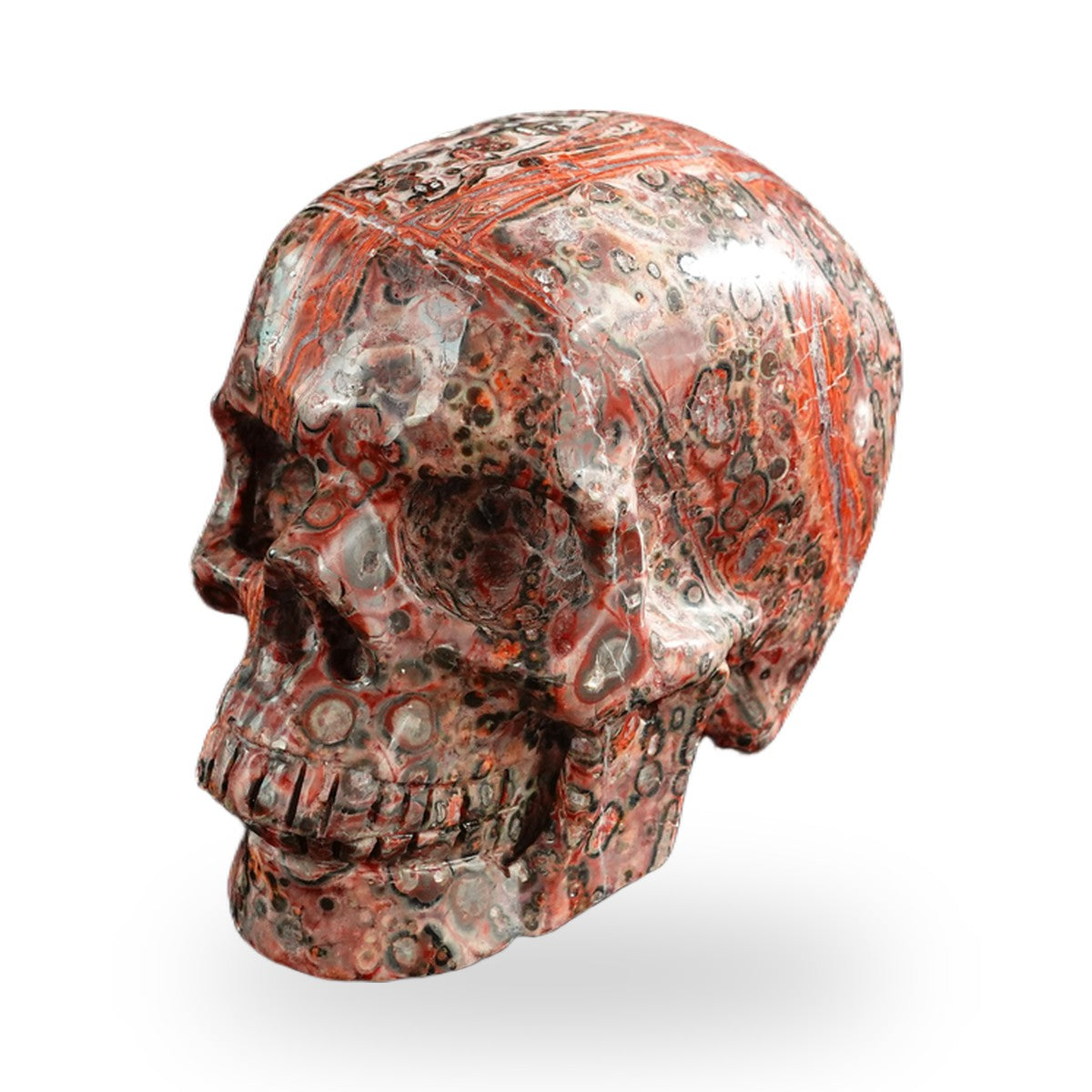Red Leopard Skin Jasper crystal skull 3" SKH30LS01 view 8