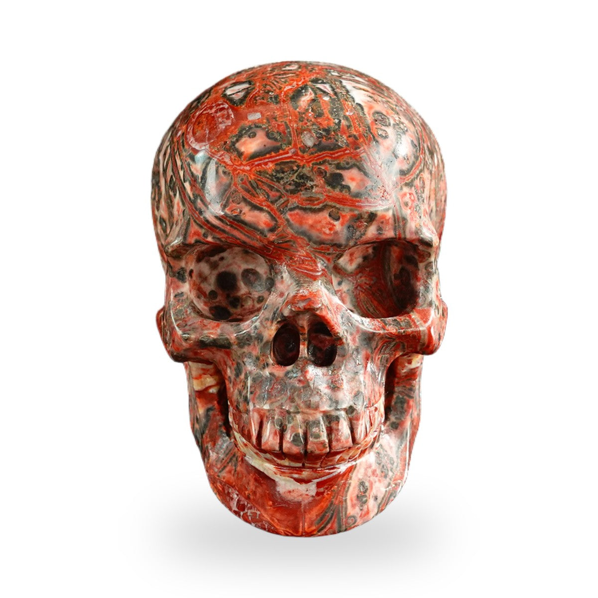 Red Leopard Skin Jasper crystal skull 3" SKH30LS02 photo 1