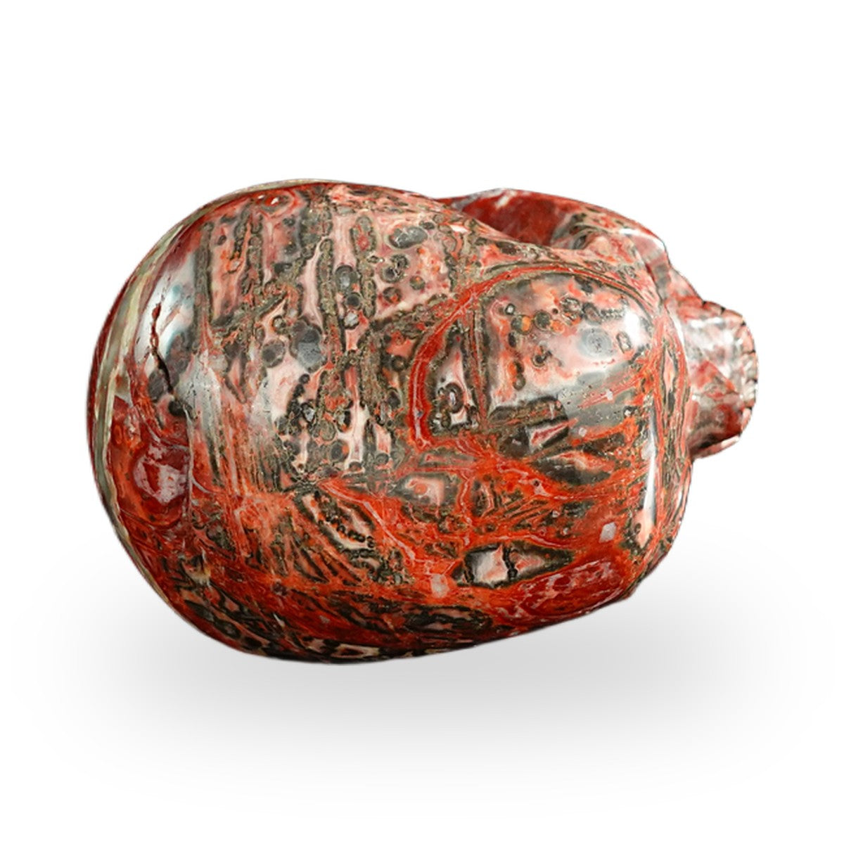 Red Leopard Skin Jasper crystal skull 3" SKH30LS02 photo 2