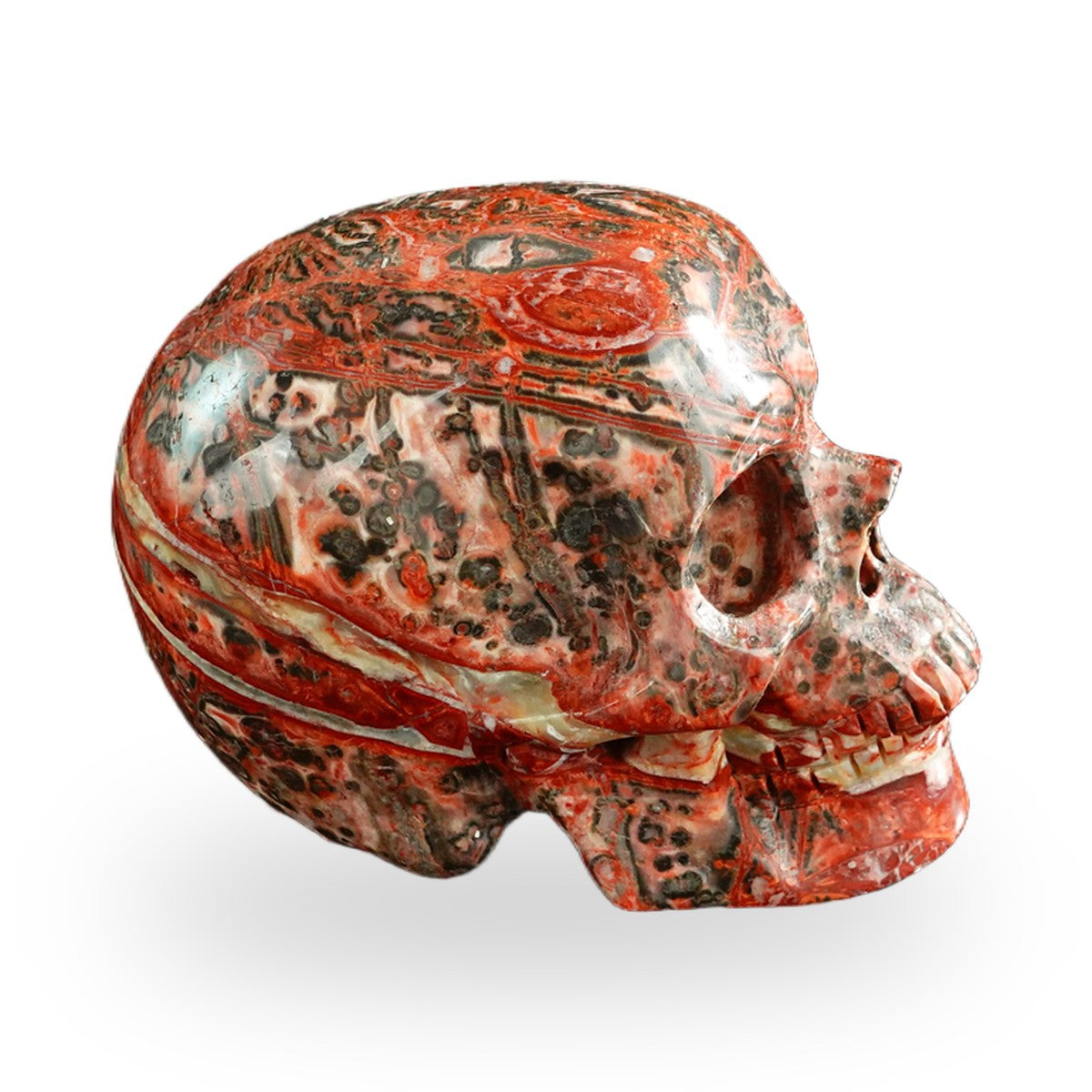 Red Leopard Skin Jasper crystal skull 3" SKH30LS02 photo 5