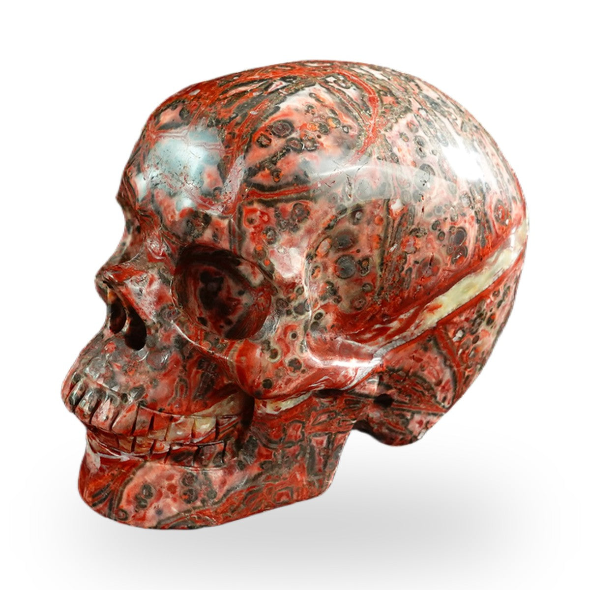 Red Leopard Skin Jasper crystal skull 3" SKH30LS02 photo 7