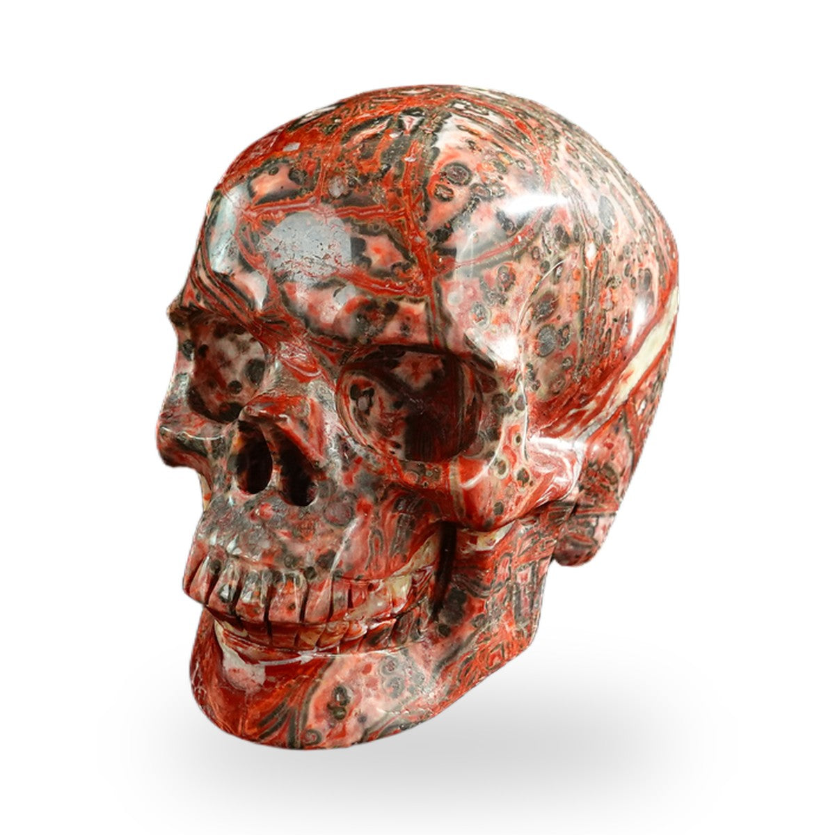 Red Leopard Skin Jasper crystal skull 3" SKH30LS02 photo 8