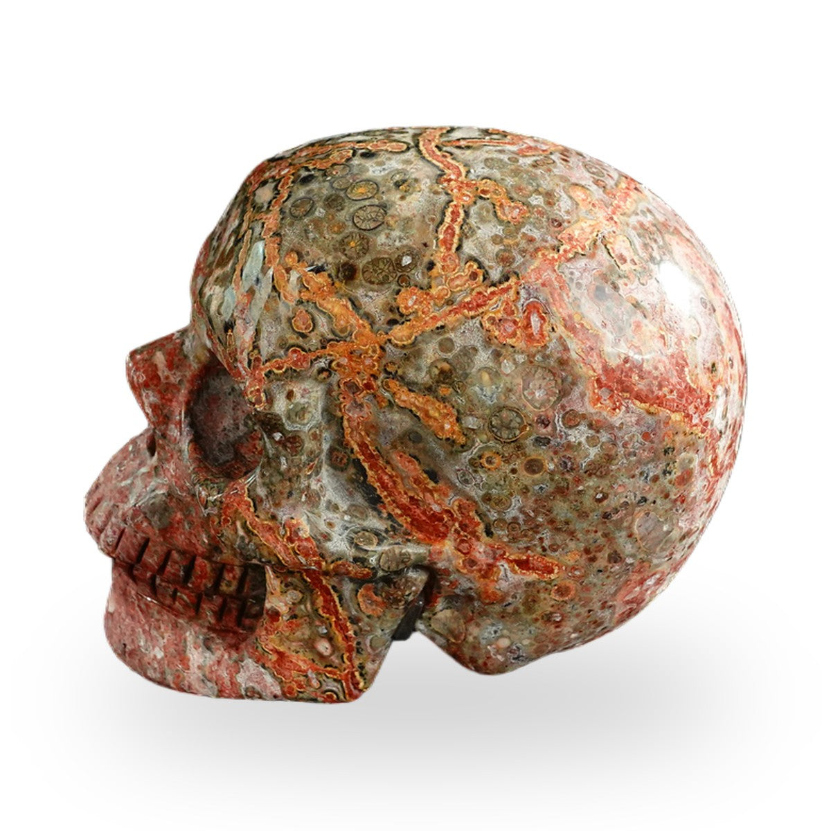 Red Leopard Skin Jasper crystal skull 3" SKH30LS04 photo 7