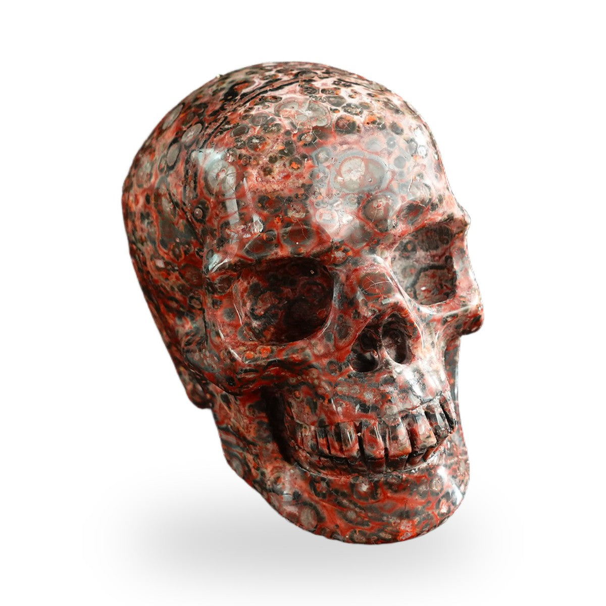 Red Leopard Skin Jasper crystal skull 3" SKH30LS05 photo 2