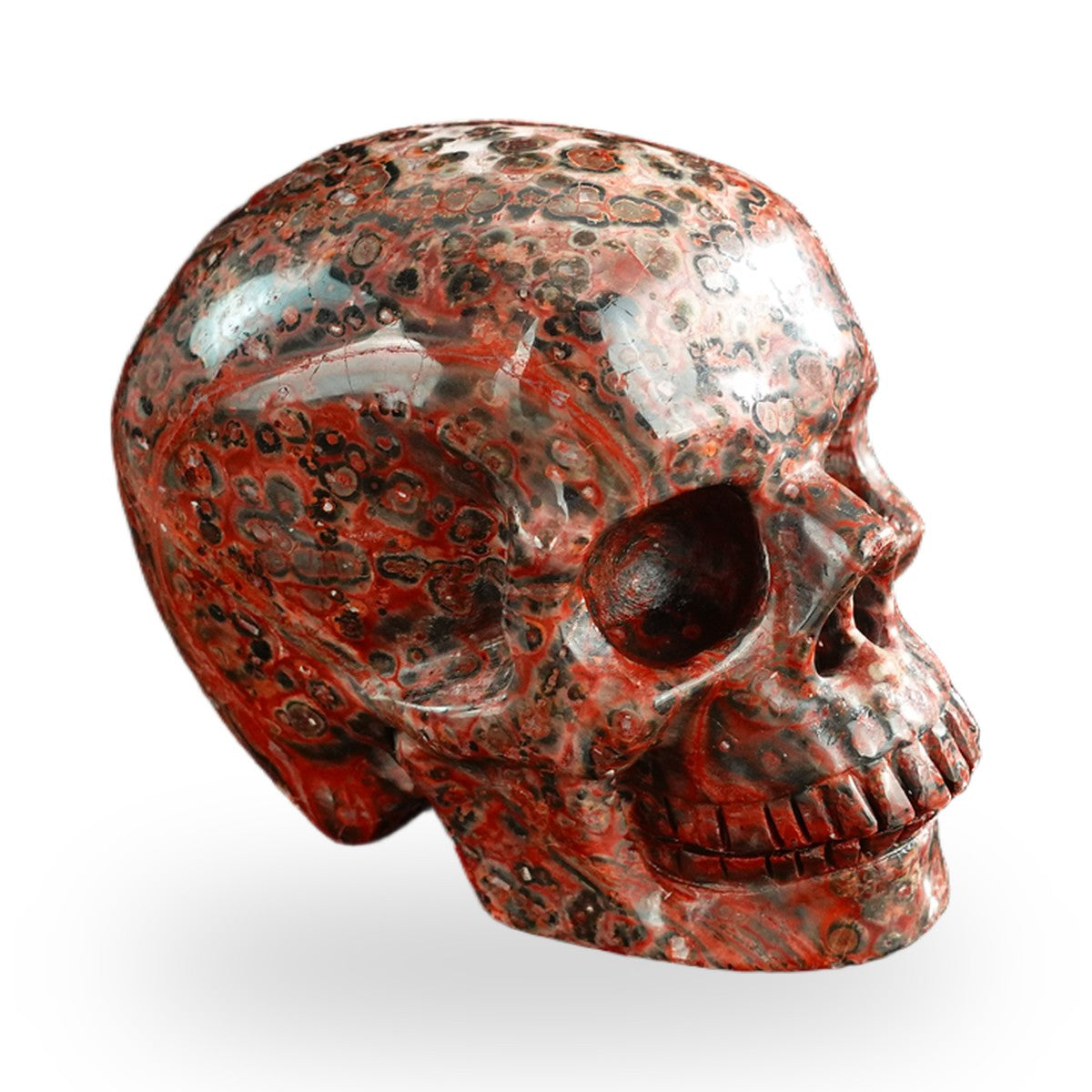 Red Leopard Skin Jasper crystal skull 3" SKH30LS06 photo 4