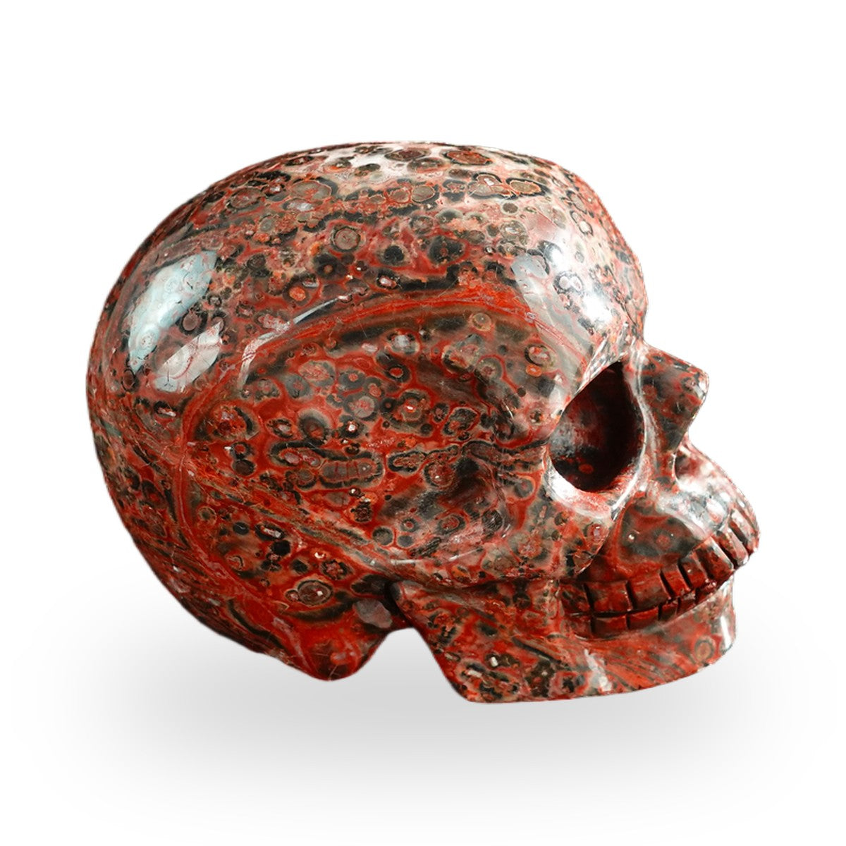 Red Leopard Skin Jasper crystal skull 3" SKH30LS06 photo 5