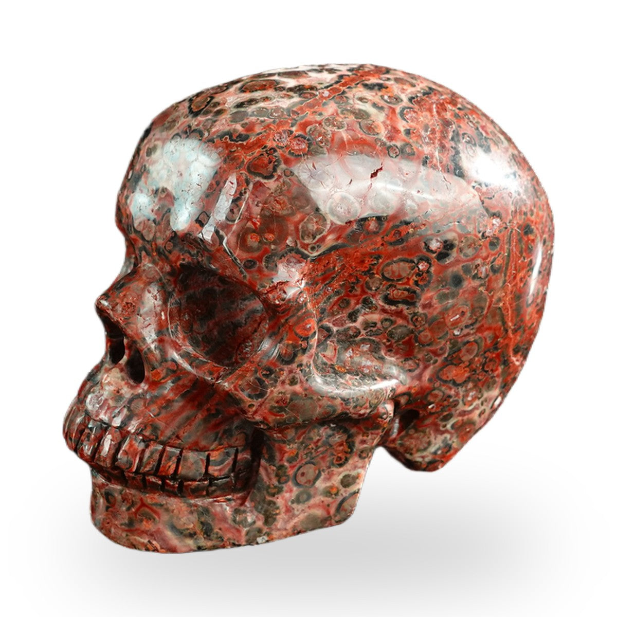 Red Leopard Skin Jasper crystal skull 3" SKH30LS06 photo 7