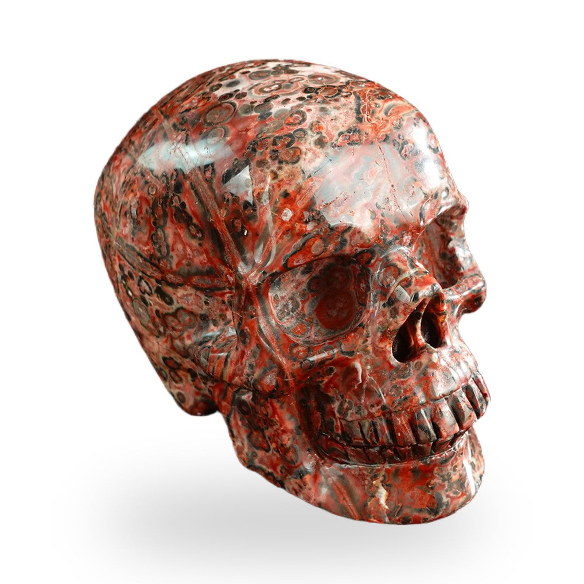 Red Leopard Skin Jasper crystal skull 3" SKH30LS07 photo 3