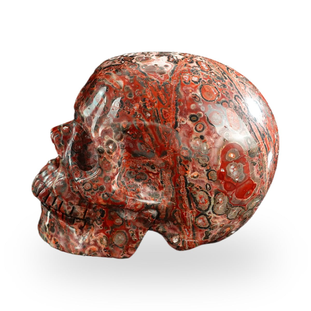 Red Leopard Skin Jasper crystal skull 3" SKH30LS07 photo 6