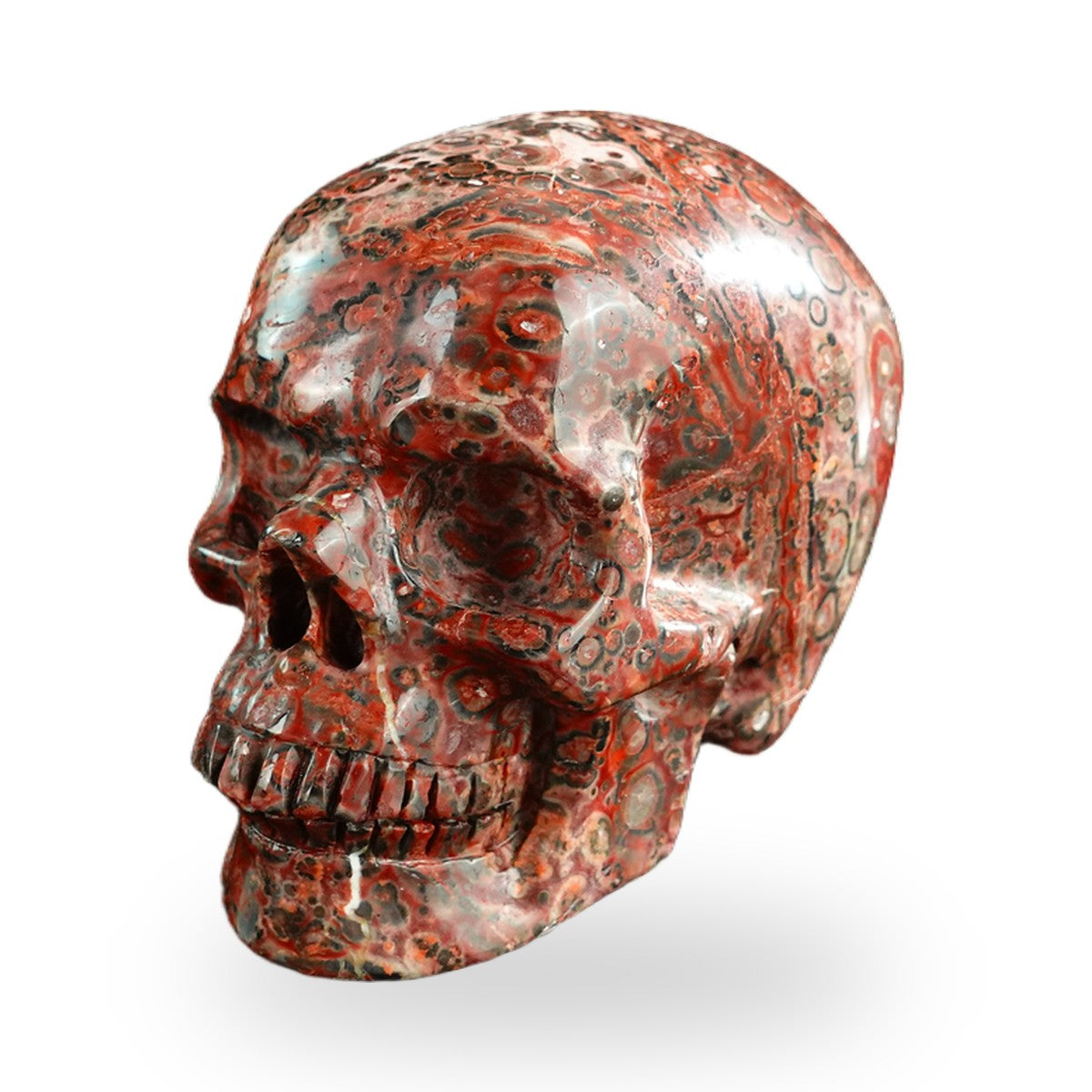 Red Leopard Skin Jasper crystal skull 3" SKH30LS07 photo 8