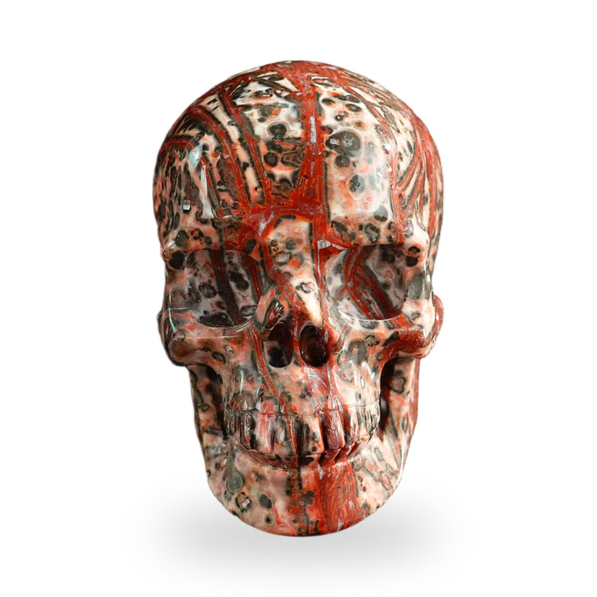 Red Leopard Skin Jasper crystal skull 3" SKH30LS08 photo 1