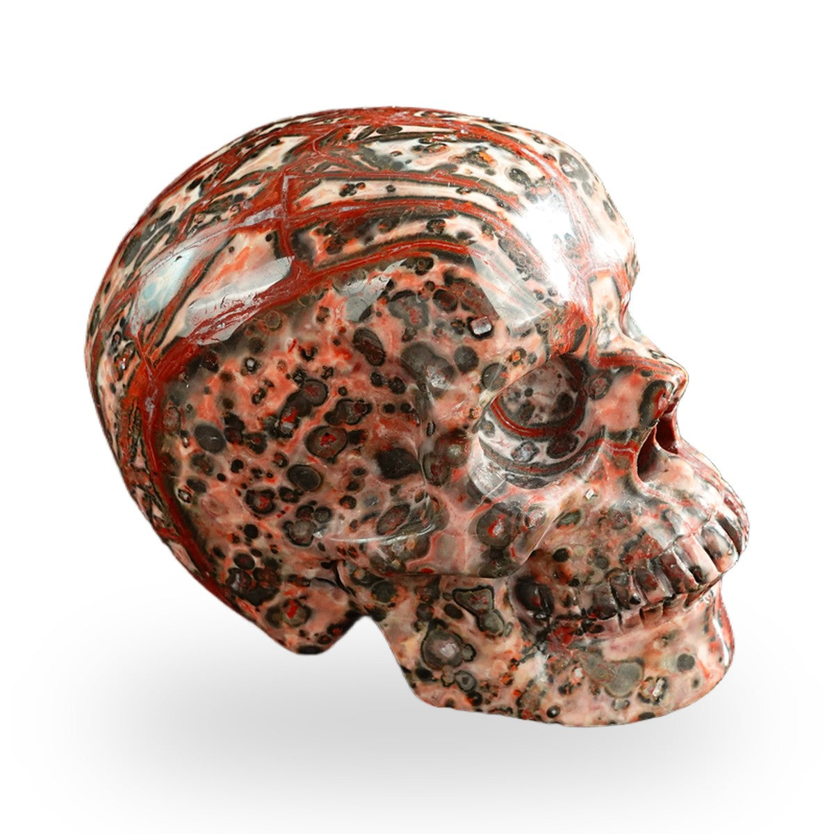 Red Leopard Skin Jasper crystal skull 3" SKH30LS08 photo 5