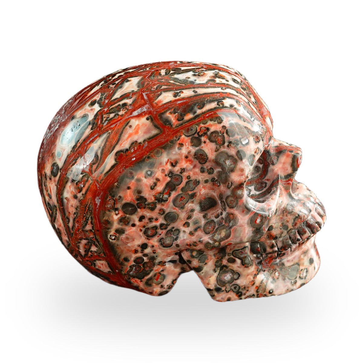 Red Leopard Skin Jasper crystal skull 3" SKH30LS08 photo 6