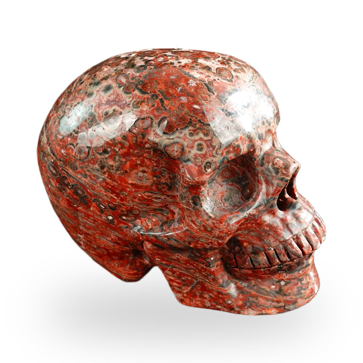 Red Leopard Skin Jasper crystal skull 3" SKH30LS09 photo 4