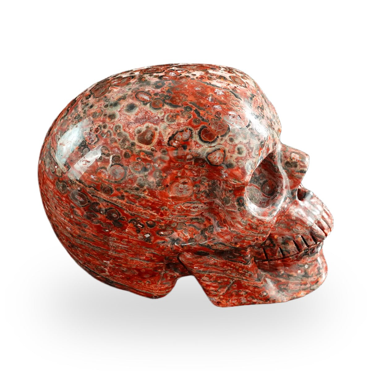 Red Leopard Skin Jasper crystal skull 3" SKH30LS09 photo 5