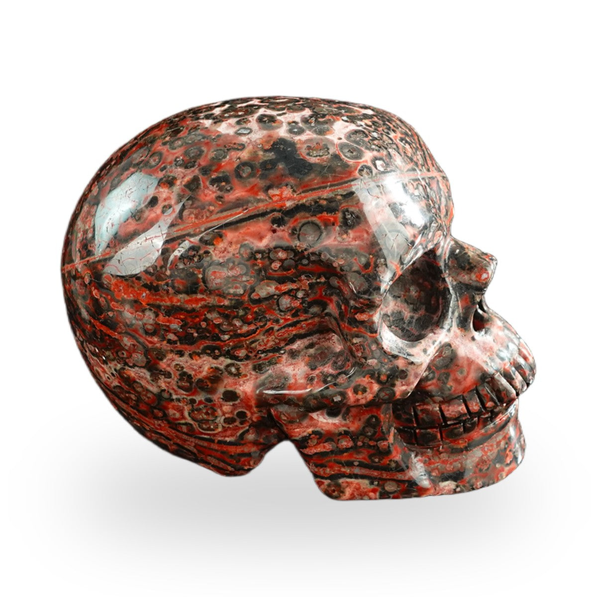 Red Leopard Skin Jasper crystal skull 3" SKH30LS10 photo 5