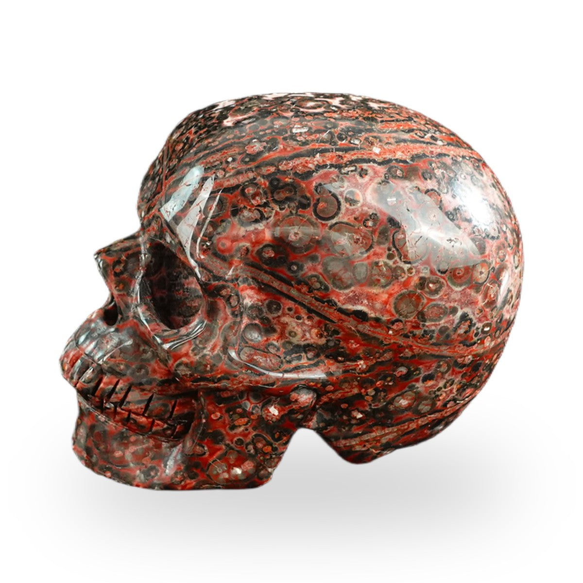 Red Leopard Skin Jasper crystal skull 3" SKH30LS10 photo 6