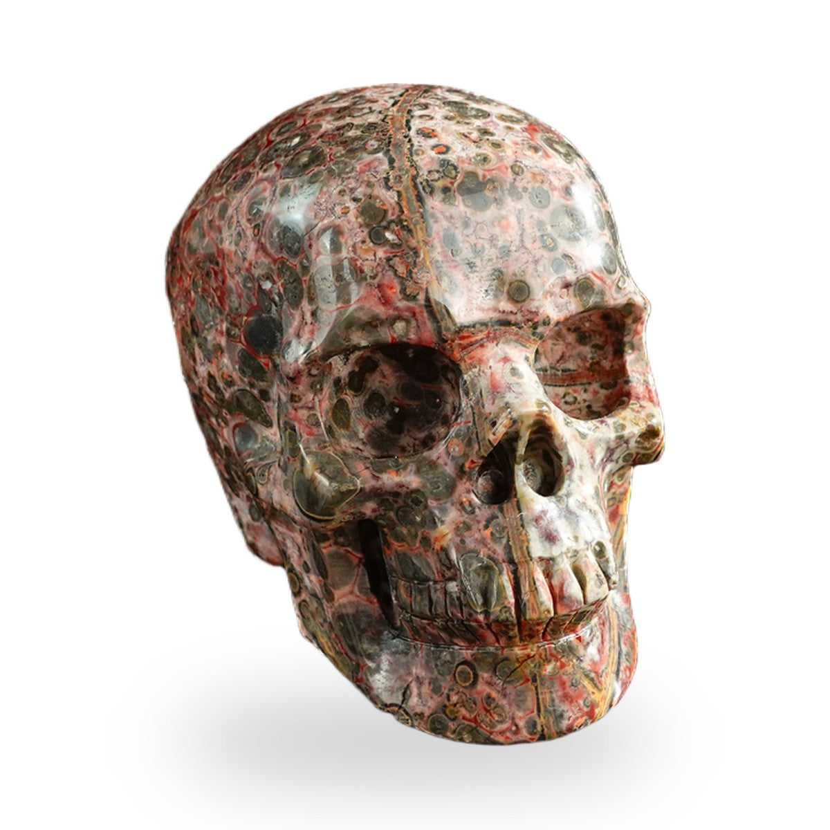 Red Leopard Skin Jasper crystal skull 3" SKH30LS11 photo 3