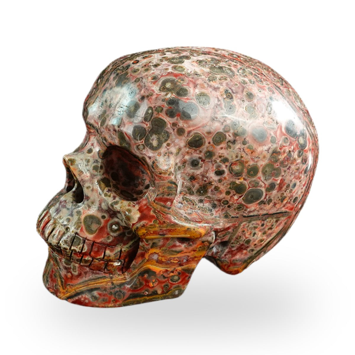 Red Leopard Skin Jasper crystal skull 3" SKH30LS11 photo 7