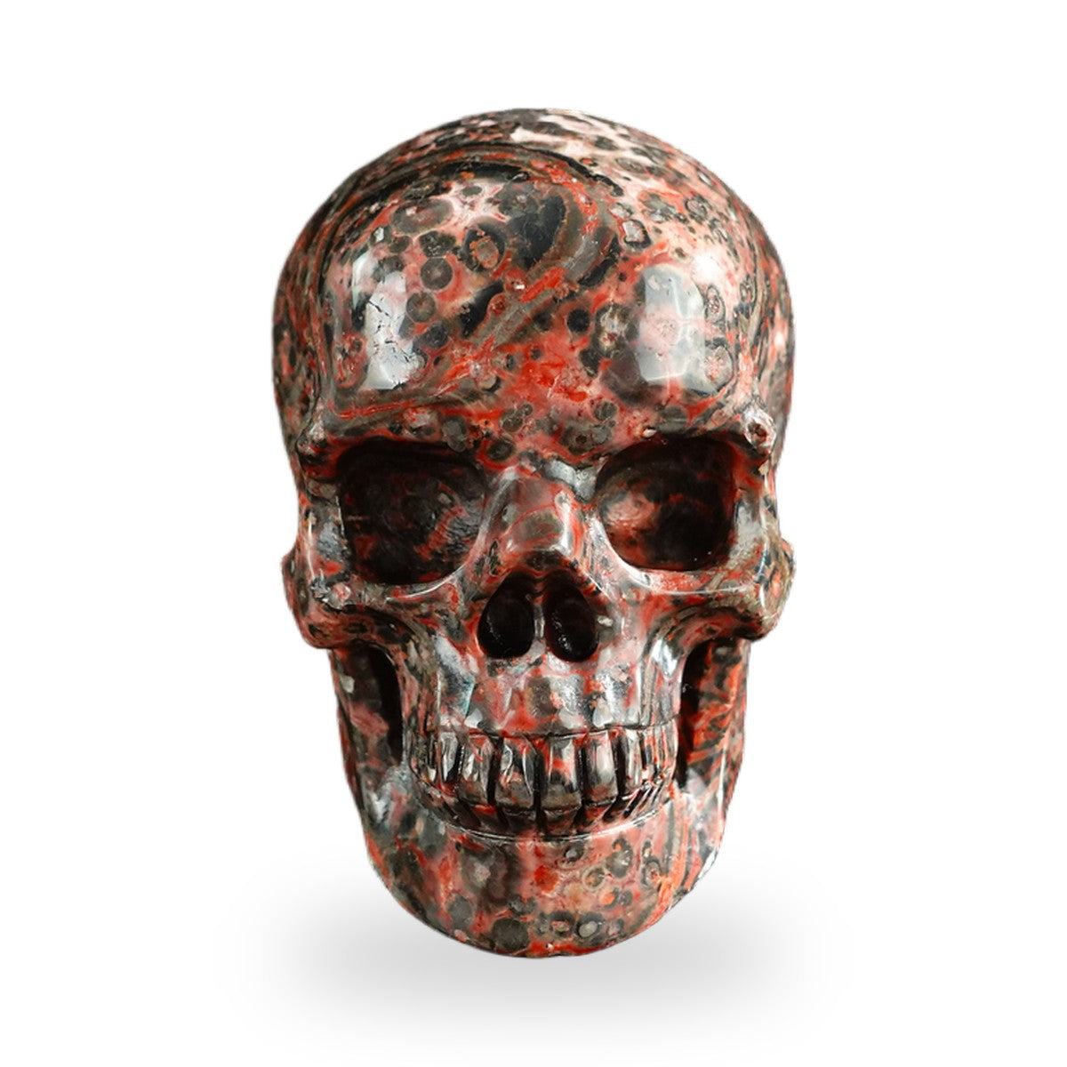 Red Leopard Skin Jasper crystal skull 3" SKH30LS12 photo 1
