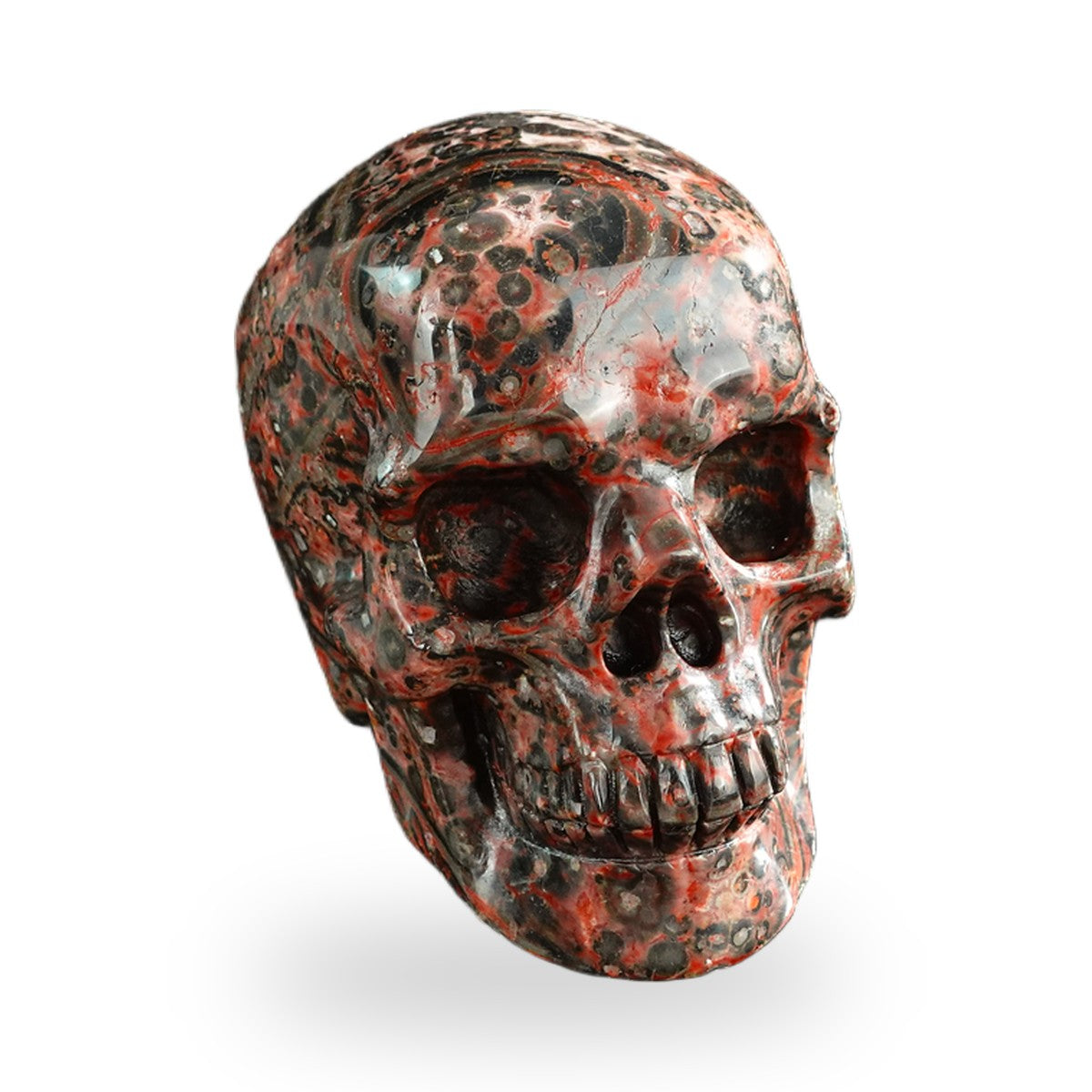 Red Leopard Skin Jasper crystal skull 3" SKH30LS12 photo 3