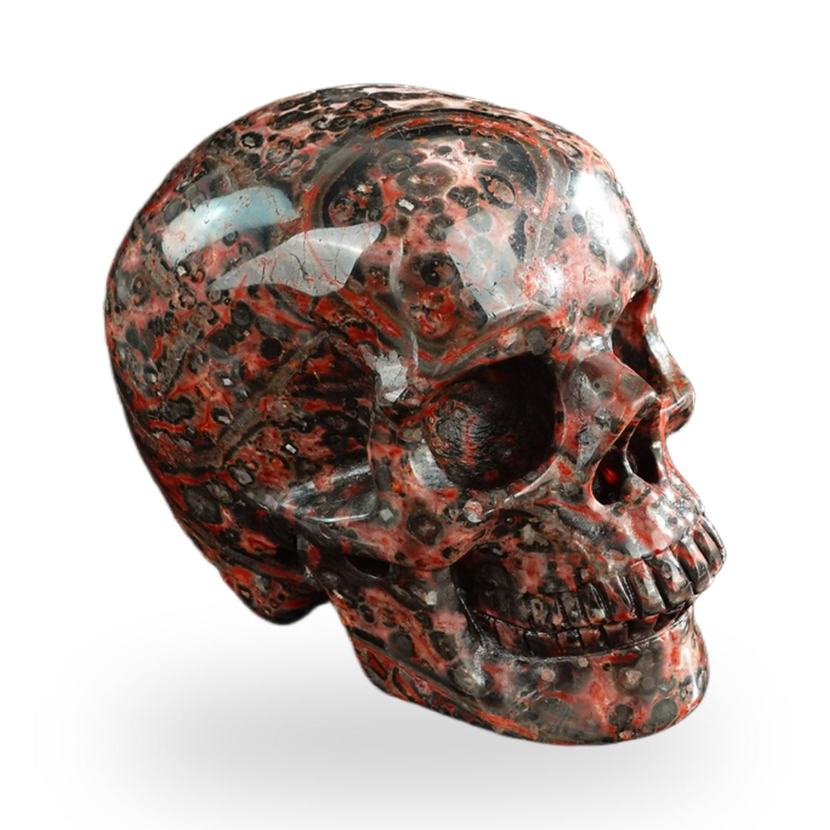 Red Leopard Skin Jasper crystal skull 3" SKH30LS12 photo 4