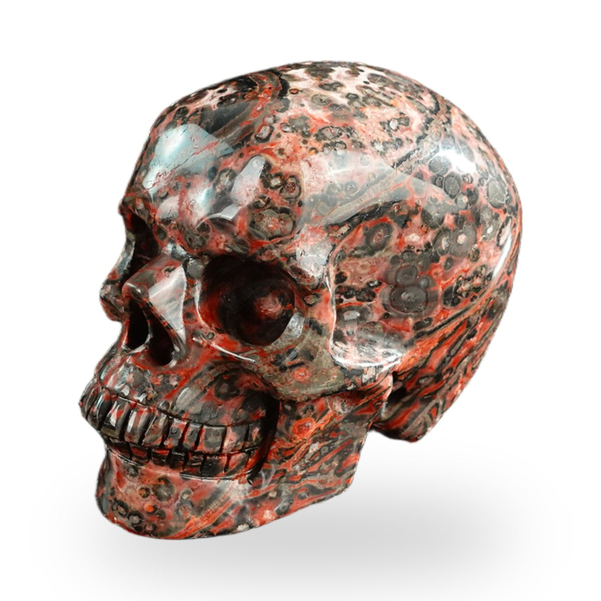 Red Leopard Skin Jasper crystal skull 3" SKH30LS12 photo 8