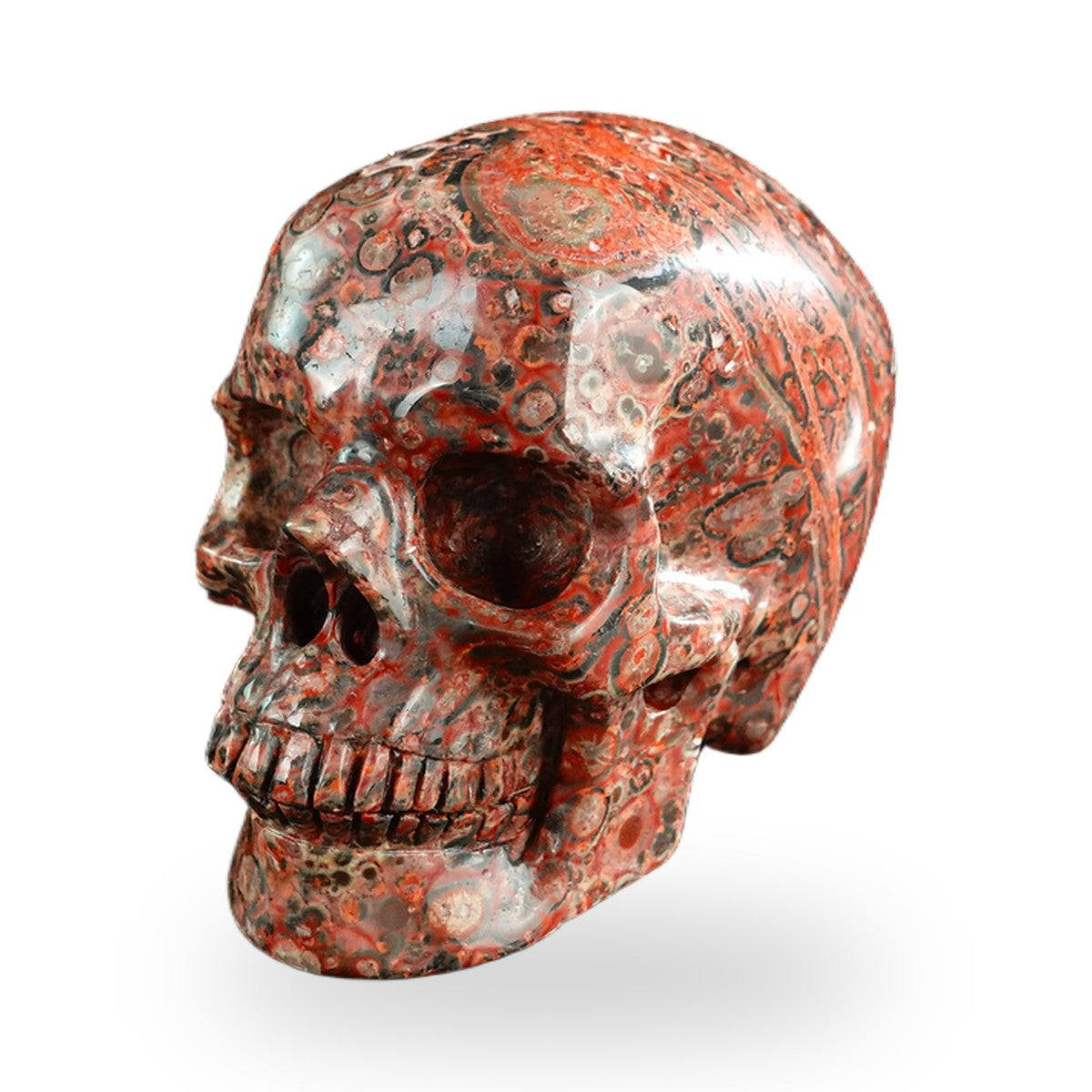 Red Leopard Skin Jasper crystal skull 3" SKH30LS13 photo 2